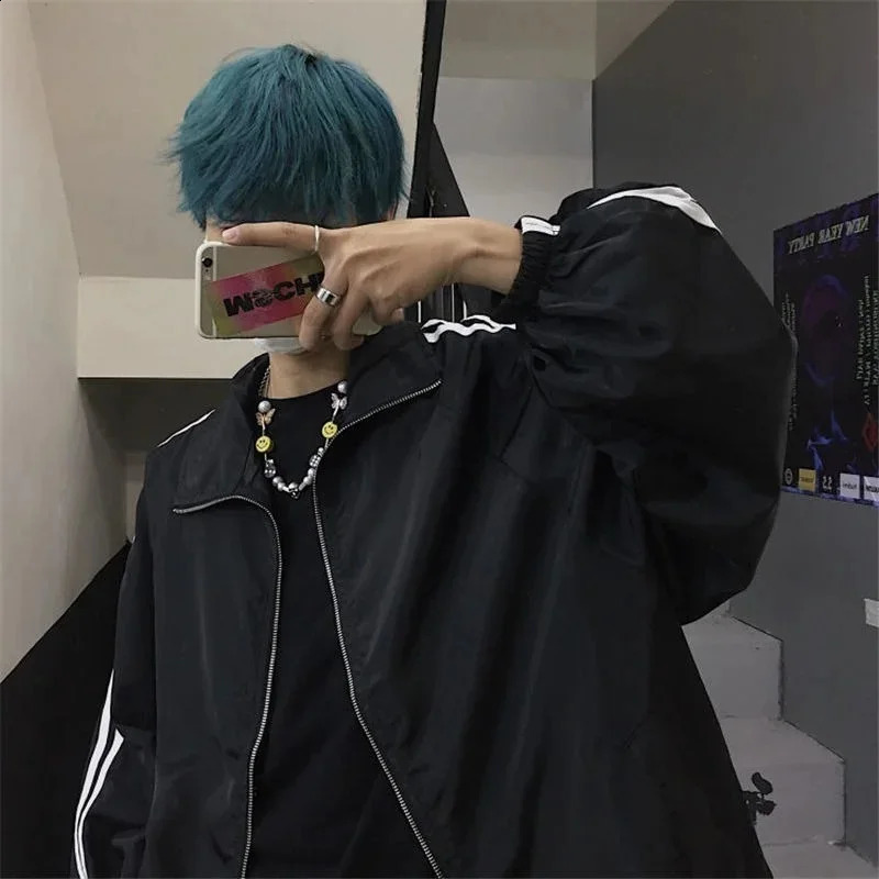 Oversize Jacket 2024 BF Style Chic Harajuku Sunproof Korean Windbreaker Coats Zipper Streetwear Autumn Outerwear 240910