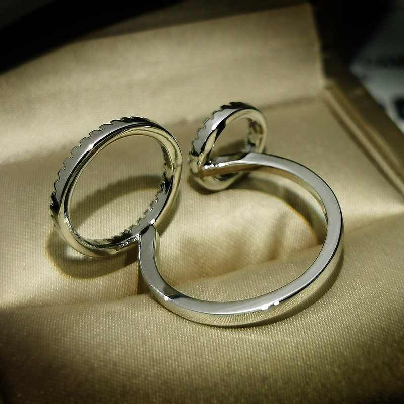 Sterg Sier Adjustable Ring: Sparkg White Sapphire CZ Eternity Band Wedding Jewelry