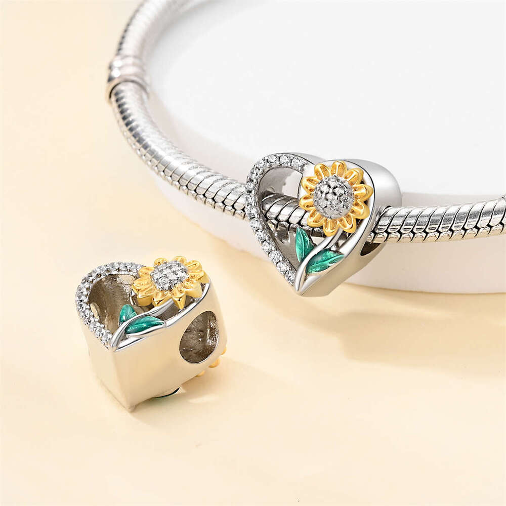 925 Sterling Silver Suower luminous Gem Bees Charms Beads Fit Original Bracelets DIY Jewelry Graduation Gift