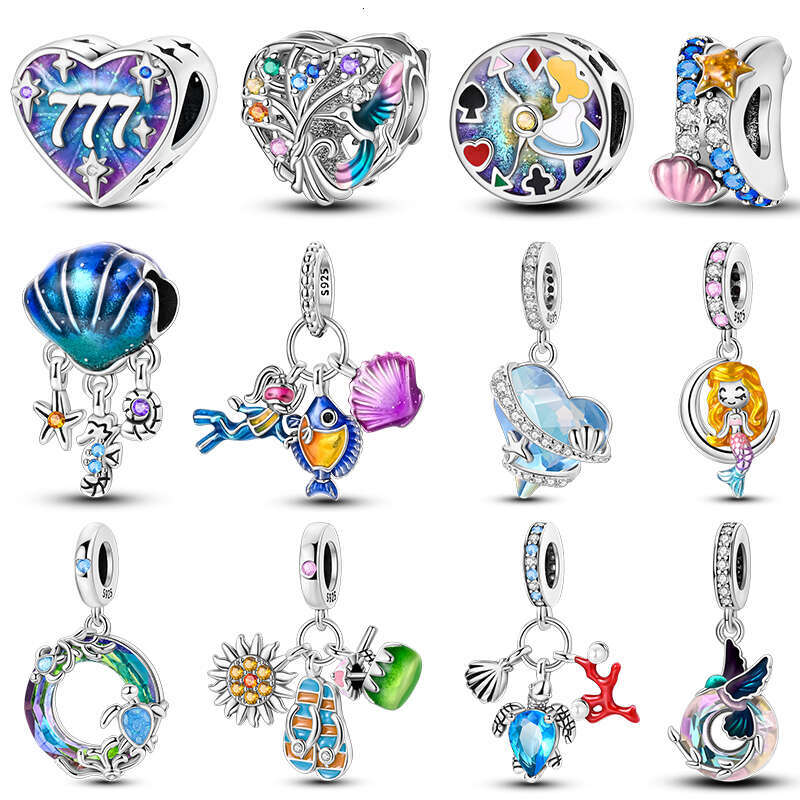 Summer New 925 Sterling Silver Crystal Turtle Coralline Holiday Charms Beads Fit Original Bracelet Fine DIY Jewelry