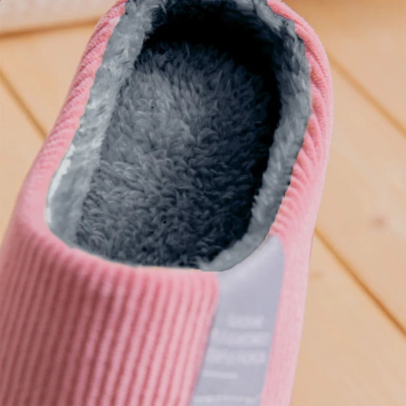 Casual Winter Fashion Cotton Plush Thick Bottom Sliding Block for Womens Indoor and Outdoor Wear Soft Thick Anti slip Warm Cotton Sliding Block 240914