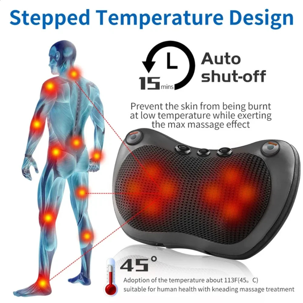 Magnetic massage pillow electric intelligent heating massage pillow multifunctional car and home back neck waist rotation massage pillow 240914