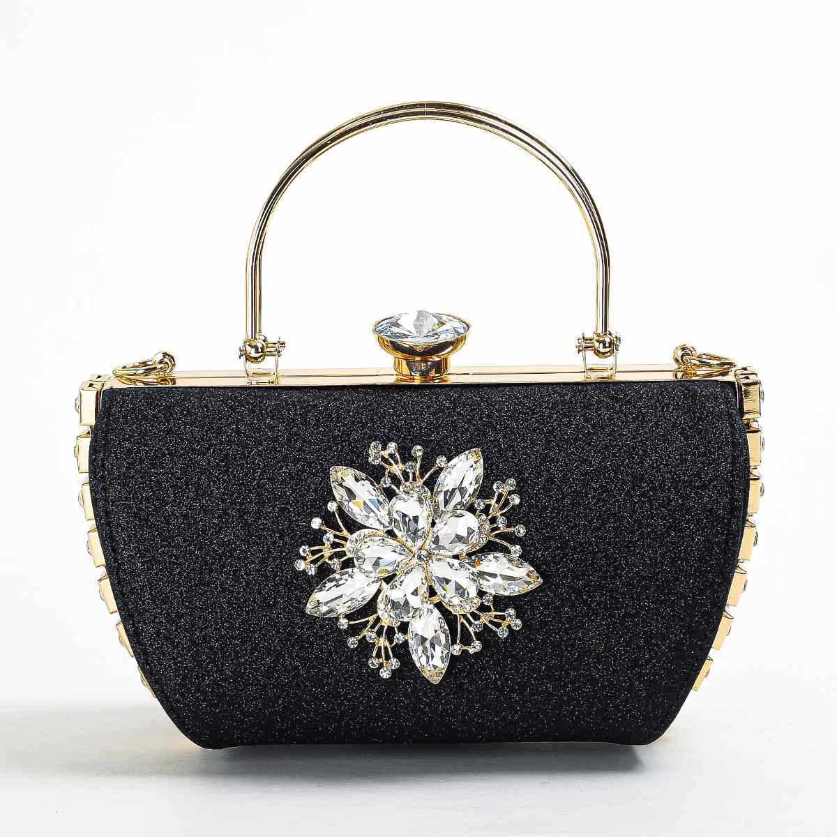 Diamond studded flower banquet formal dress, socialite women's qipao annual meeting evening dress bag, batch