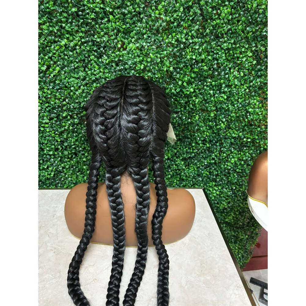 28 Inch For Black Women Full Front Box Wig Knotless Braided Wigs Lightweight Braids Synthetic Lace