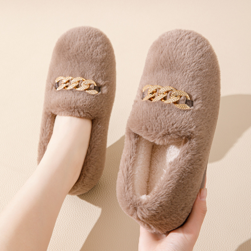 New Women's Outdoor Indoor Warm and Thick Anti slip Woolen Shoes with Velvet
