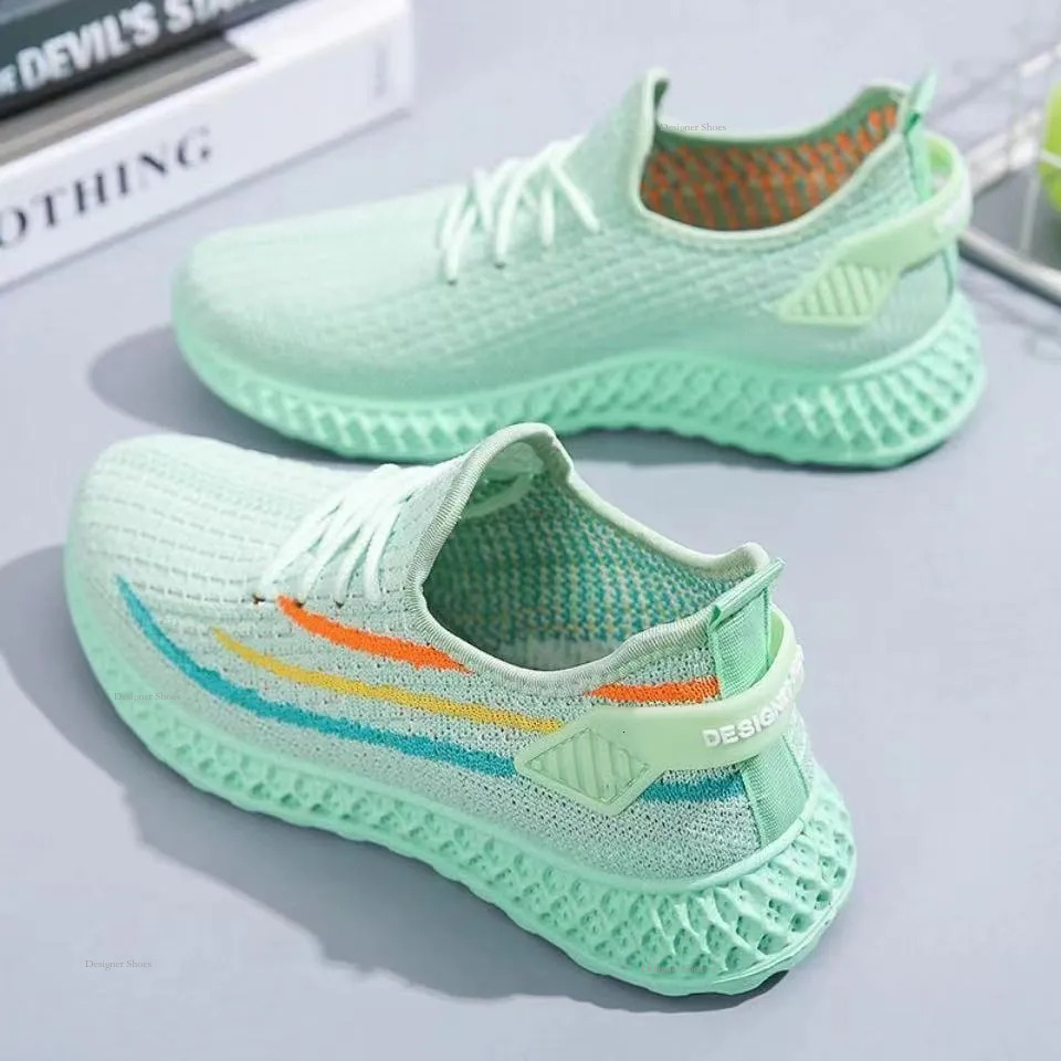 Summer GAI New Running Shoes Breathable Comfortable Non-Slip Women Men White Pink Walking Sneakers