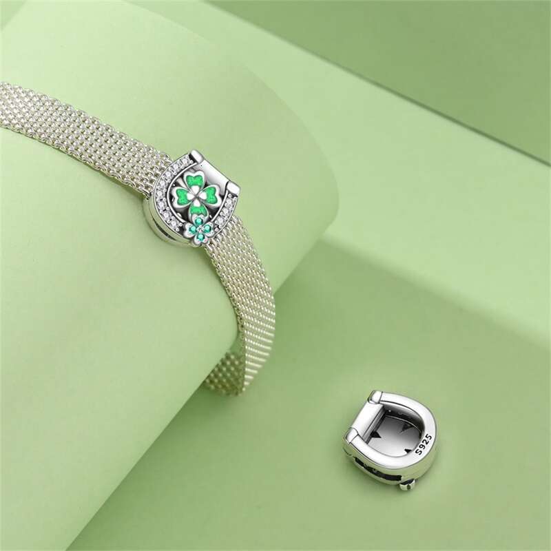 New 925 Sterling Silver Donut Protection Lotus Charms Flat Bead Fit Original Bracelet DIY Jewelry Friendship Gift