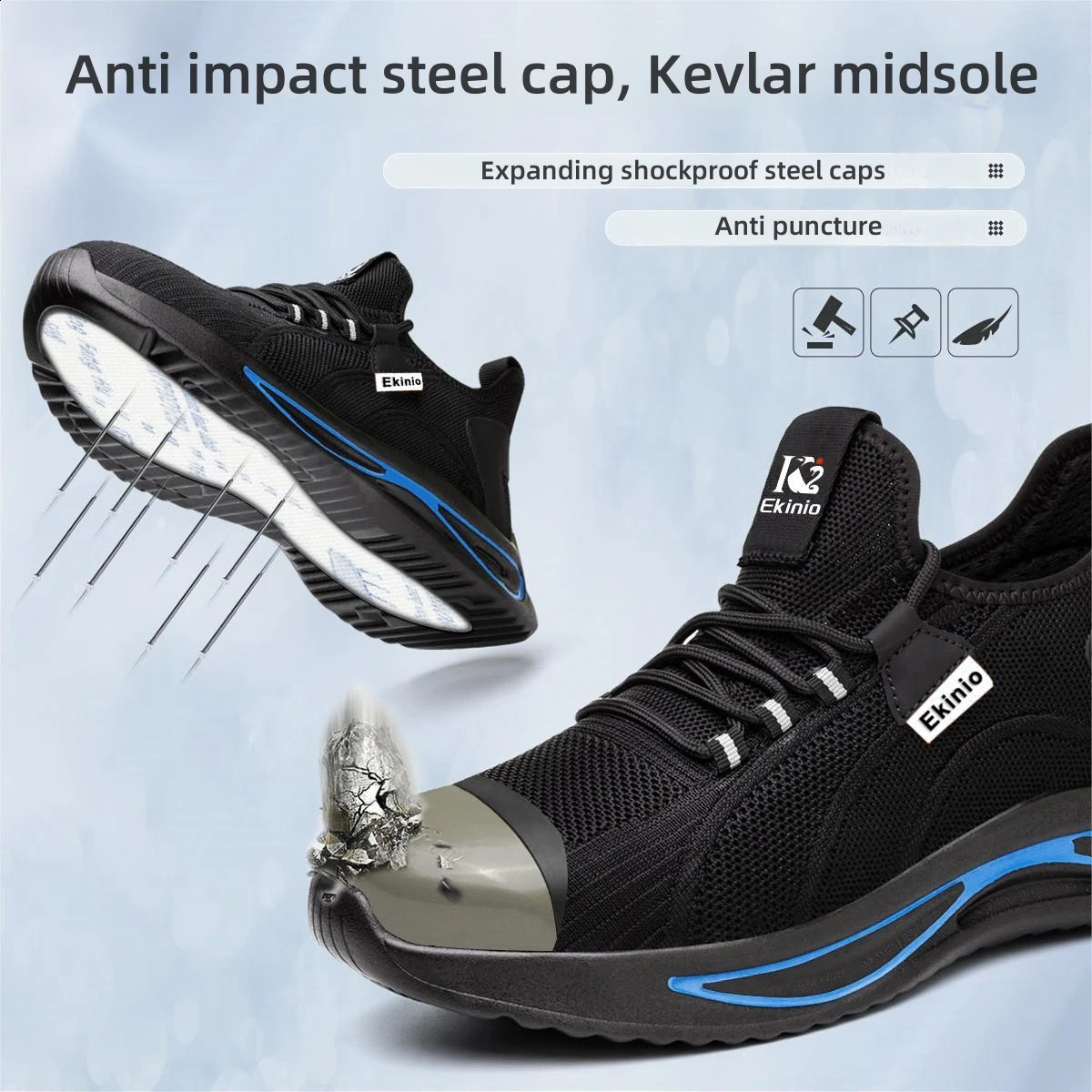 2025 new High Quality Indestructible Safety Sneakers Light Security Men Puncture-Proof Work Boots Steel Toe Shoes 240904