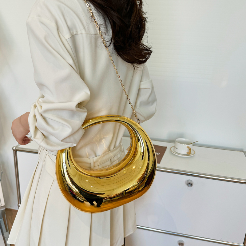2024 Spring/Summer New Product High end Moon Gold and Silver Home Decoration Handbag Makeup Dinner Women's Bag