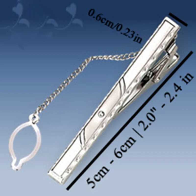 Necktie Clips Mens Business Silver Geometric Tie Clip Wedding Accessories Jewelry Simple Korean Stickpin W240914