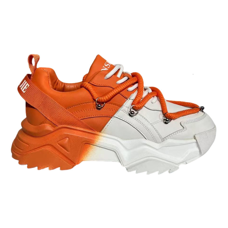 Ddmybear Autumn Thick Soled Color Blocked Fashionable Shoes, Versatile, Breathable, Sponge Sole Version Trendy Men's Shoes Chinese Brand Shoes F9