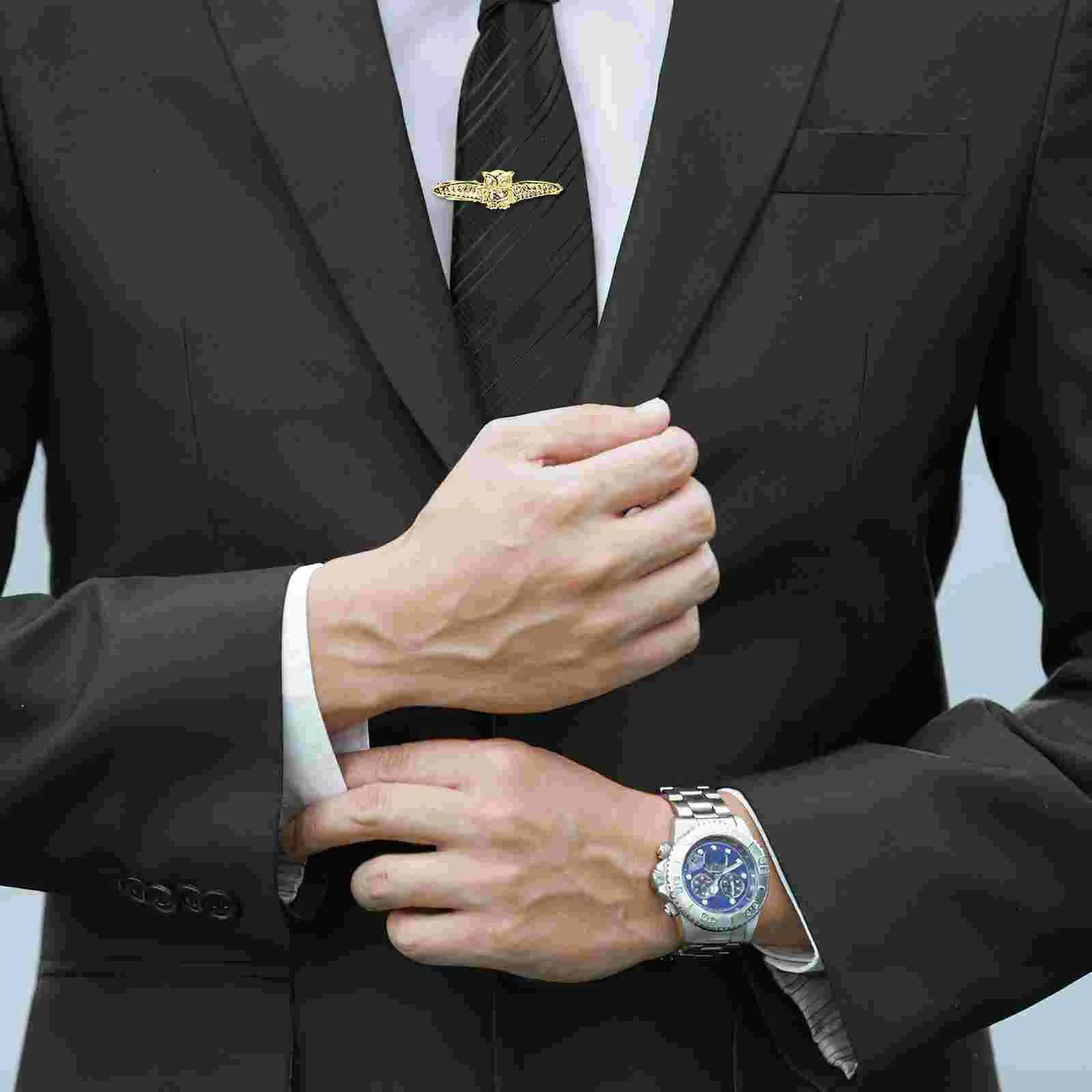 Tie clip collar durable mens bar gold business suit decoration gold wedding dress alloy owl regular W240914