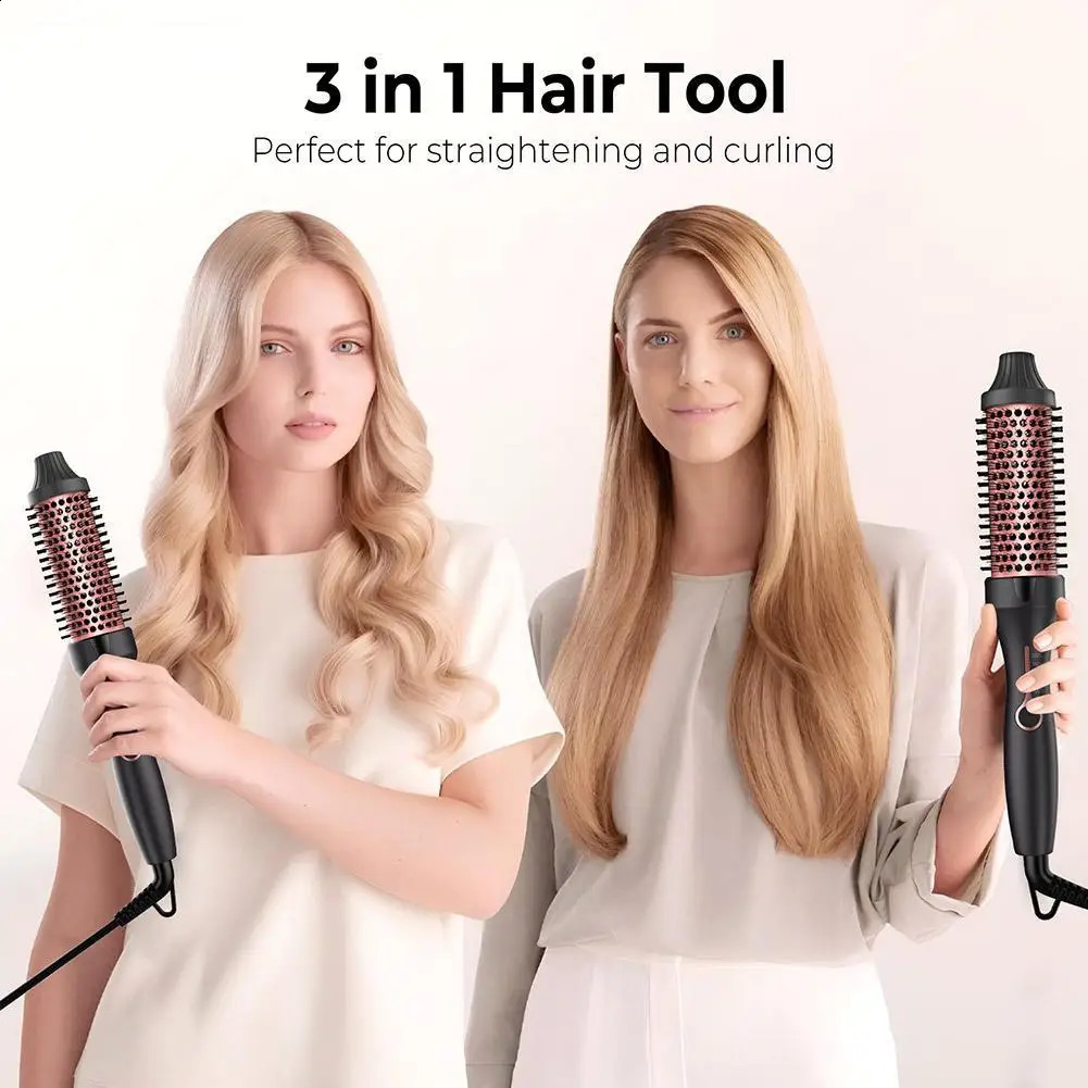 Round Curling Iron Easy To Comb Used For Both Curly And Straight Hair Intelligent Temperature Control System Not Damage Hair 240905