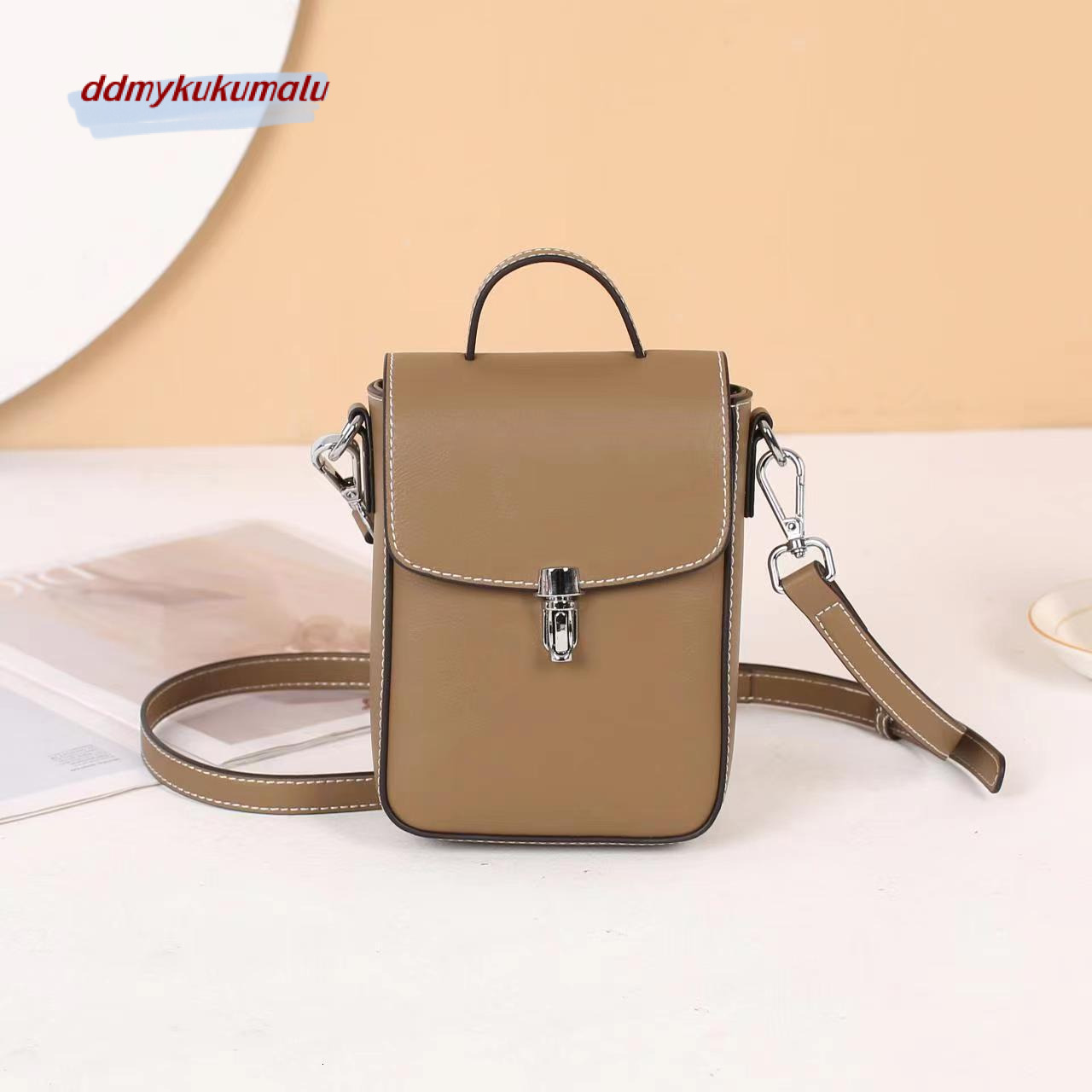 Genuine leather 2024 new mini women's summer high-end feeling fashion versatile crossbody cowhide phone small bag H7.19#68 ddmykukumalu