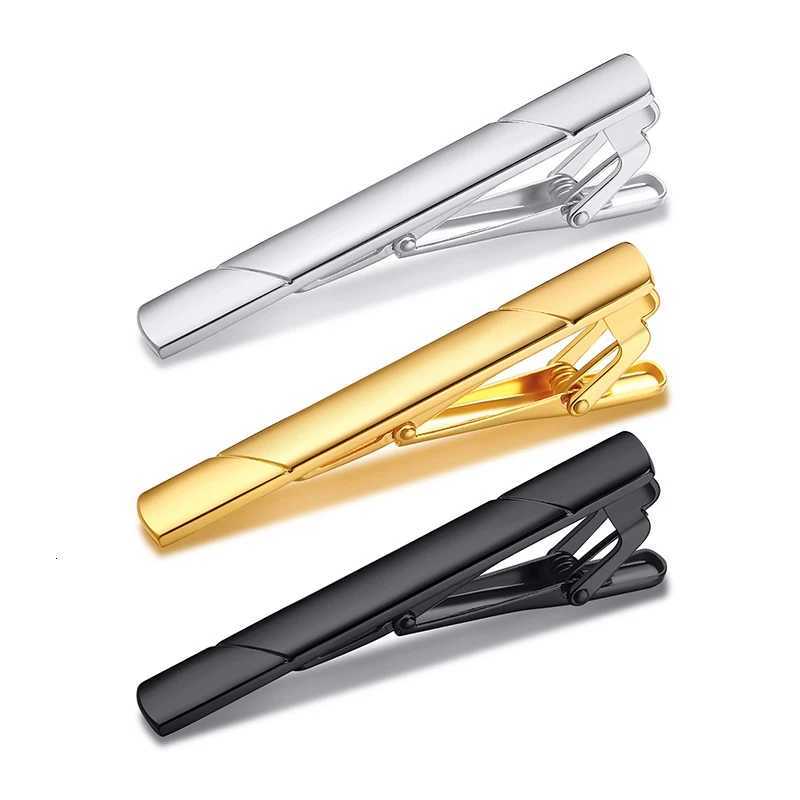 Vnox Mens Classic Tie Clip Black and Gold Gift for Jewelry Accessories W240914