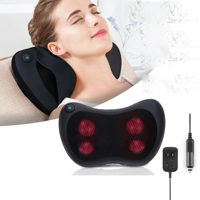 Neck massager kneading massager compression car back and waist small cylindrical spinal massage pillow 240914
