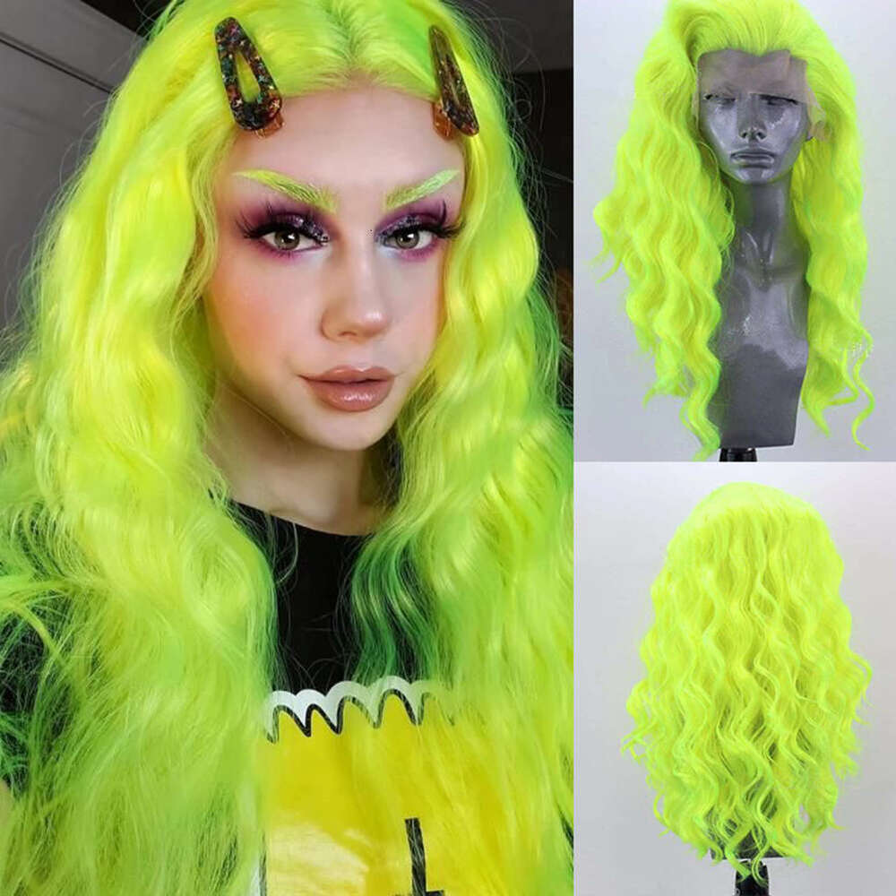 AIMEYA Front Body Wave Blue For Women Natural Haire Black Synthetic Lace Wigs Daily Use Cosplay Wig