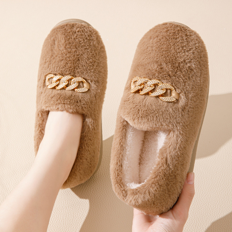 New Women's Outdoor Indoor Warm and Thick Anti slip Woolen Shoes with Velvet