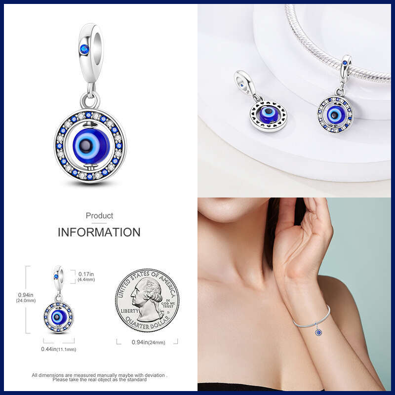 925 Sterling Silver Classic Evil Devil's Eye Charms Beads For Women Fit Original Bracelets Fine DIY Jewelry