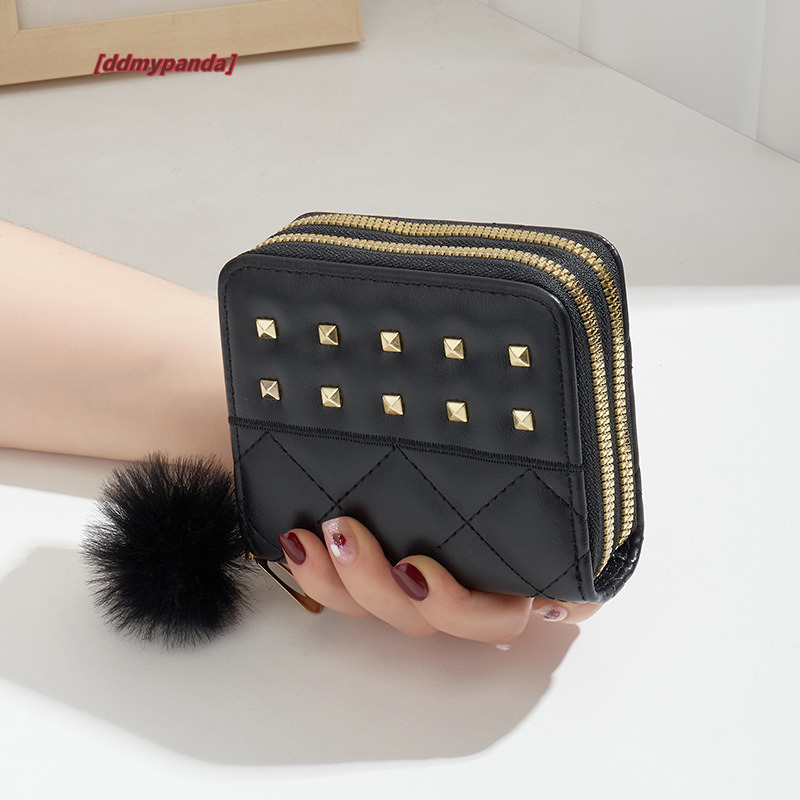 2024 New Women's Double Long Short Multi Card Korean Lingge Liuding Zipper Zero Wallet #9 ddmypanda