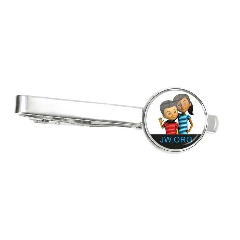 Hot selling personalized steampunk Jehovahs Witness tie clip JW Handmade glass dome jewelry W240914