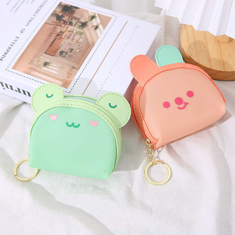 AMZZ Cartoon Jelly Color Cute Animal Zero Gift Couple Zipper Small Wallet Frog Rabbit Coin Bag Df