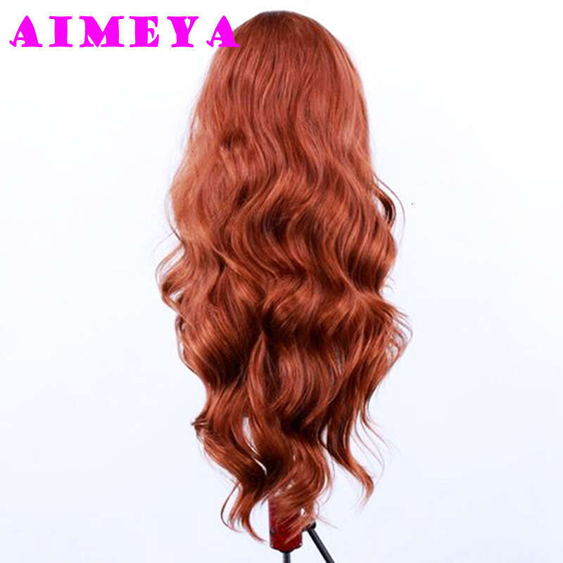 AIMEYA Synthetic Ginger Orange Body Wave Free Part Lace Front Wigs For Women Natural Looking Daily Wear Costume Party Wig
