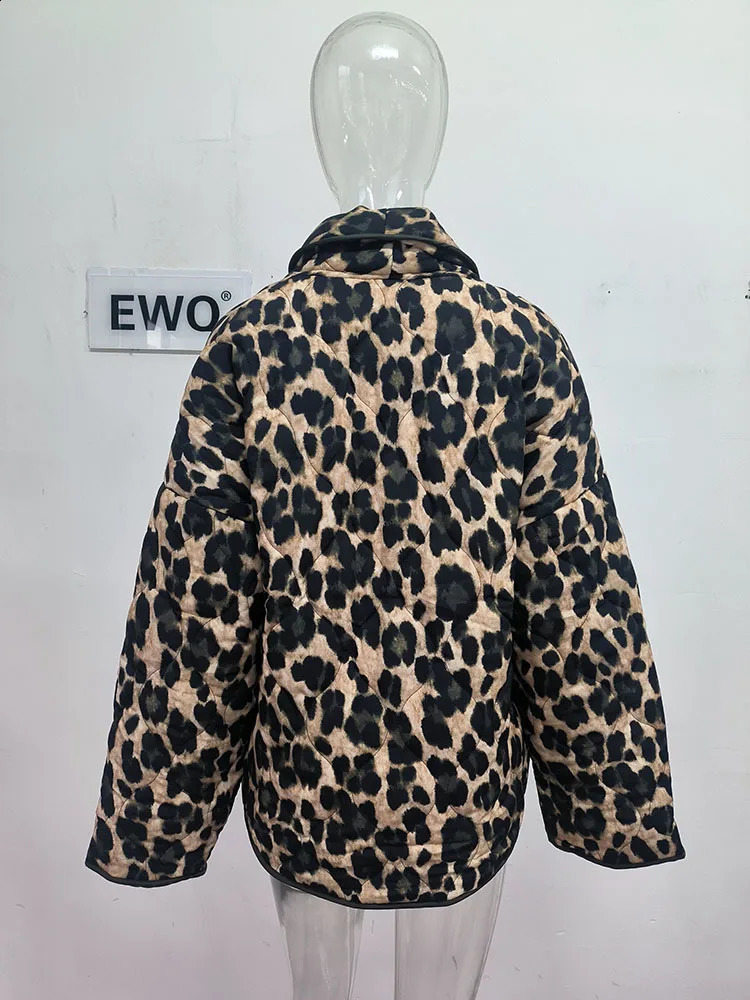 EWQ European Style Fashion All Match Cardigan Leopard Print Jacket Loose Casual Top Coat Women 2024 Spring Autumn 16U7408 240910