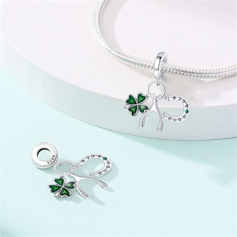 Spring Lucky Four Leaf Clover Series 925 Sterling Silver Charms Bead Fit Original Bracelet DIY Birthday Jewelry