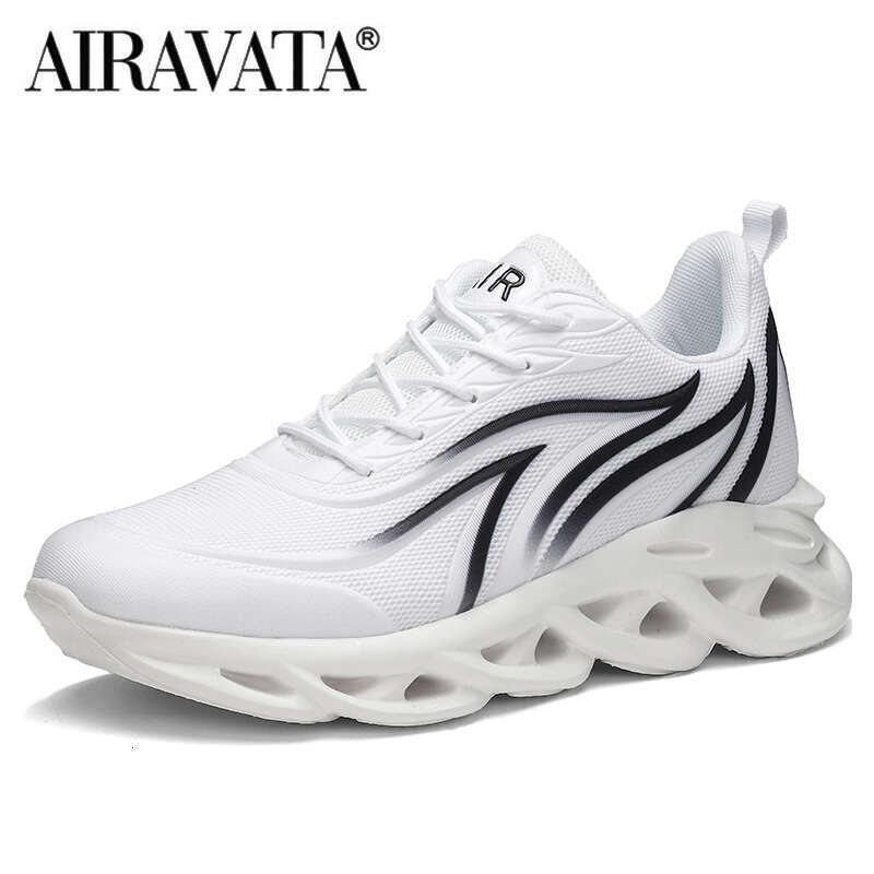 Men's Flame Printed Sneakers Flying W eave Sp orts Comfortable Running Outdoor Men Athletic Shoes