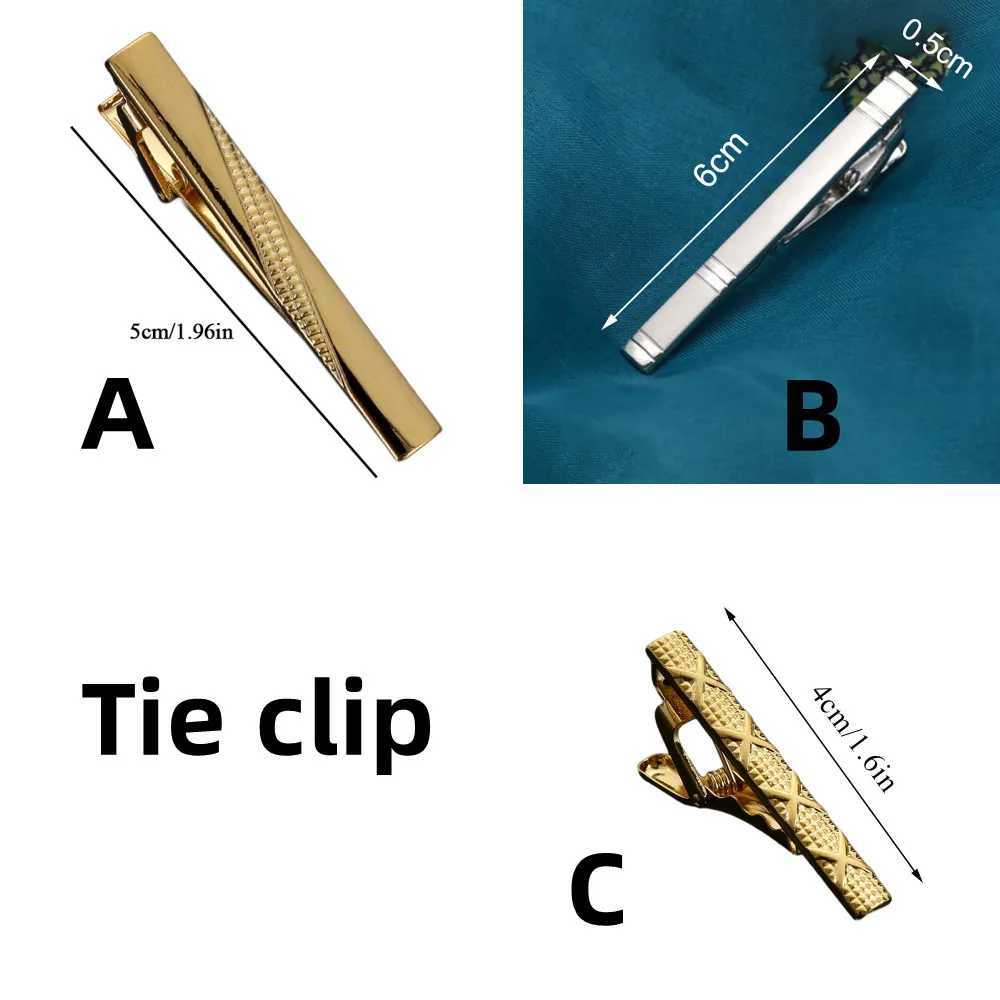 Luxury Tie Clip Classic Simple Style Pin Buckle Bar Gold Mens Business Necklace Clip Metal Mens Jewelry Accessories W240914