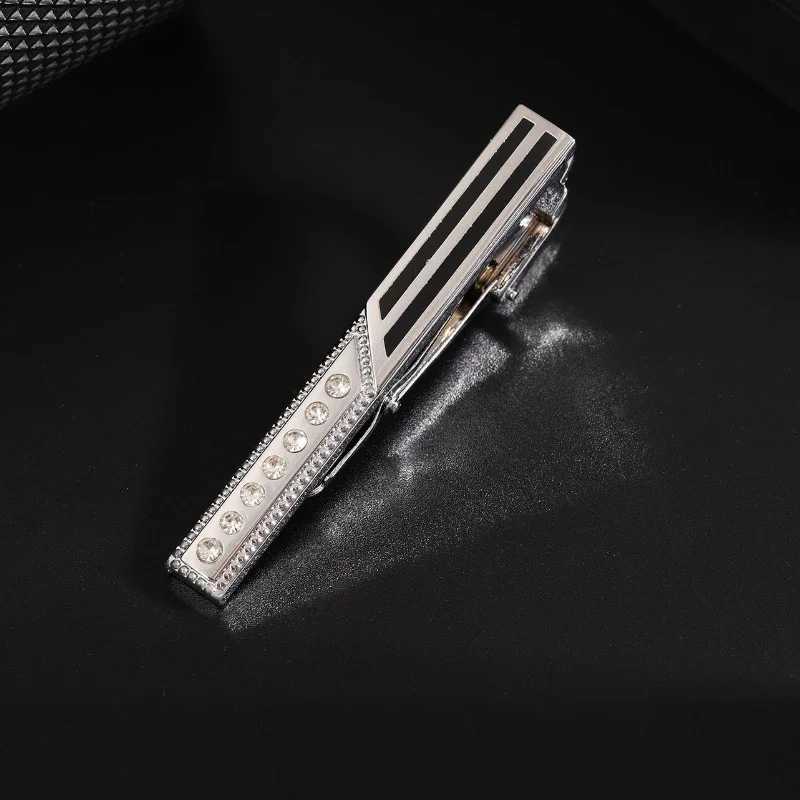 New luxury rhinestone crystal tie clip mens gold silver business wedding collar tie clip fashion jewelry W240914