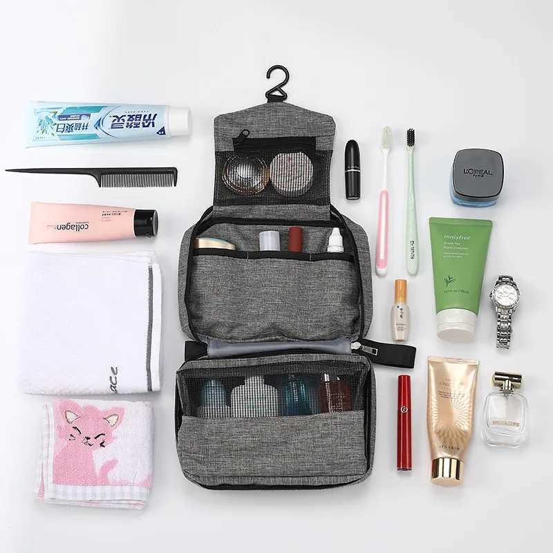 Mens Travel Bathroom Hanging Toiletry Bag Canvas Dopp Kit Necessaries Bag Shaving Shower Women Beauty Cosmetic Makeup Organizer Z240914