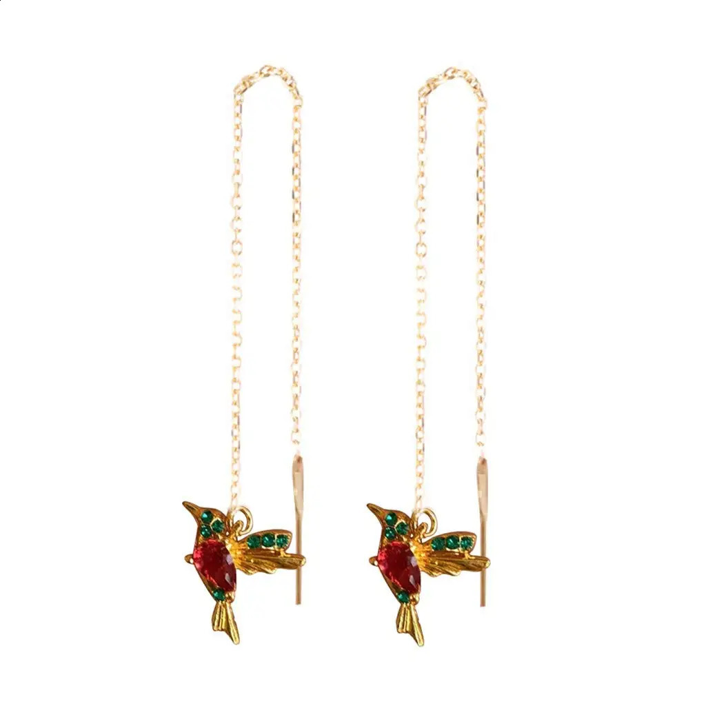 Hummingbird Earrings for Women Girls Elegant Tassel Charm Dangle Earring Fashion Jewelry Valentines Day Birthday Gifts 240906