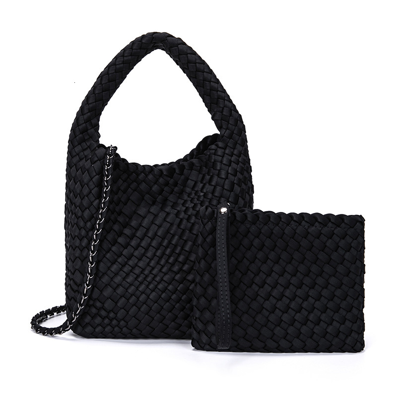 2024 new waterproof diving cloth hand woven women's casual handle, mother bag, single shoulder crossbody bag