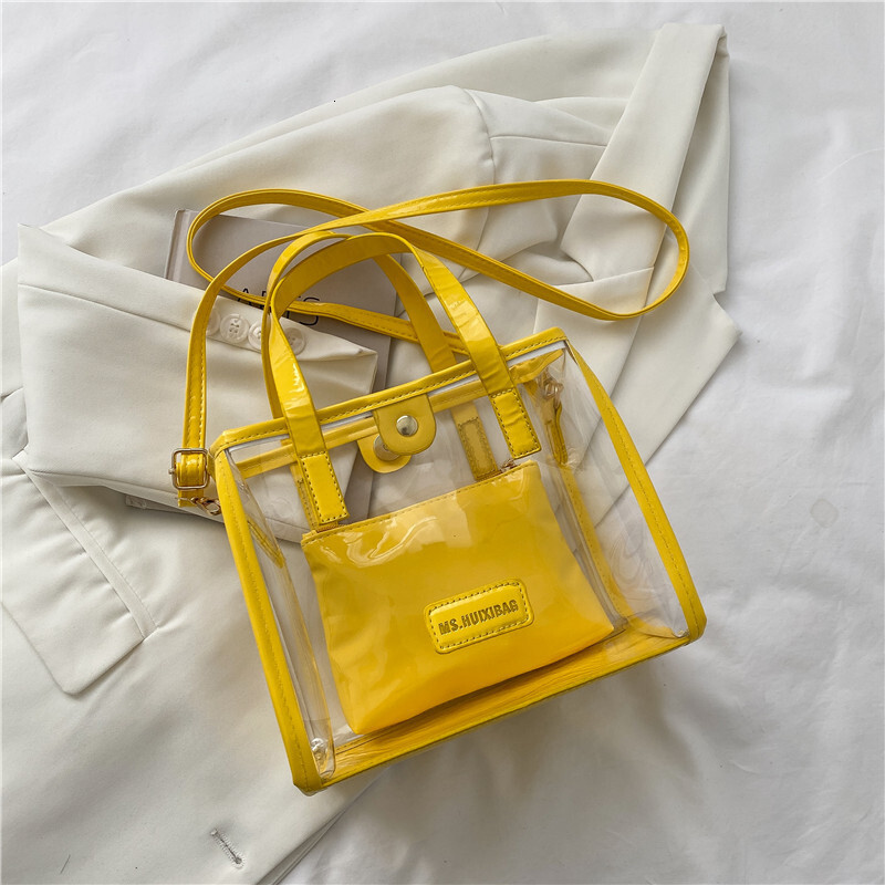 2024 trendy large capacity fashionable transparent handbag jelly beach bun mother shoulder tote bag