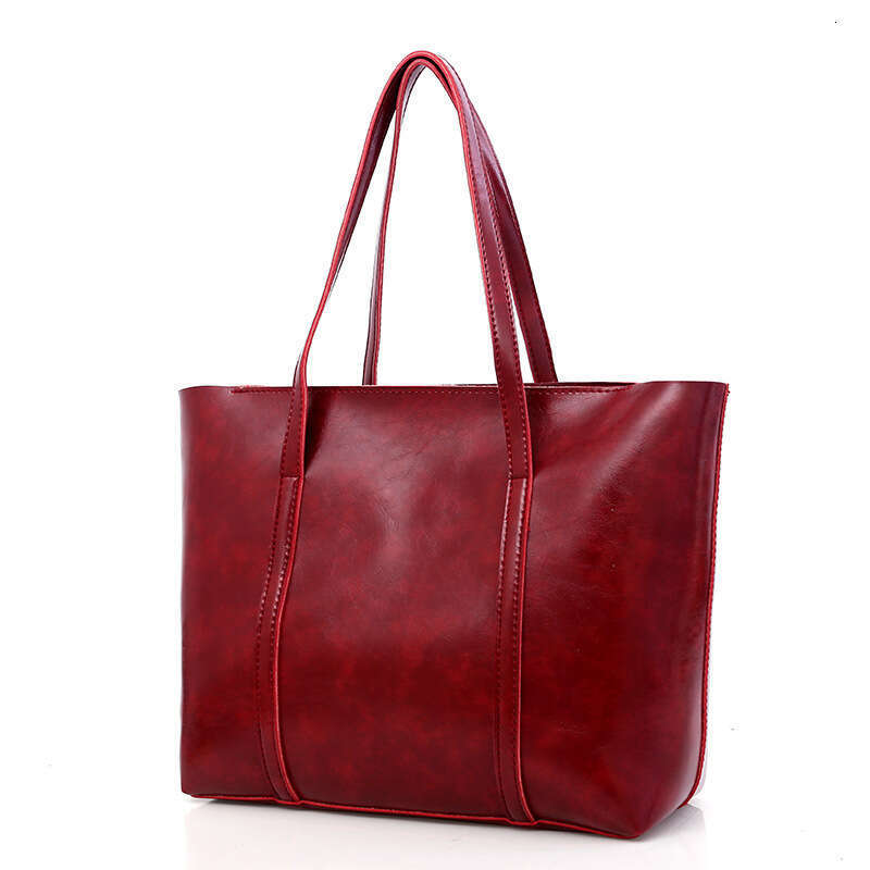 AMZZ 2024 New Fashionable Women's Oil Wax Leather Mother Four Piece Set Handheld Single Shoulder Crossbody Bag