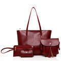 AMZZ 2024 New Fashionable Women's Oil Wax Leather Mother Four Piece Set Handheld Single Shoulder Crossbody Bag