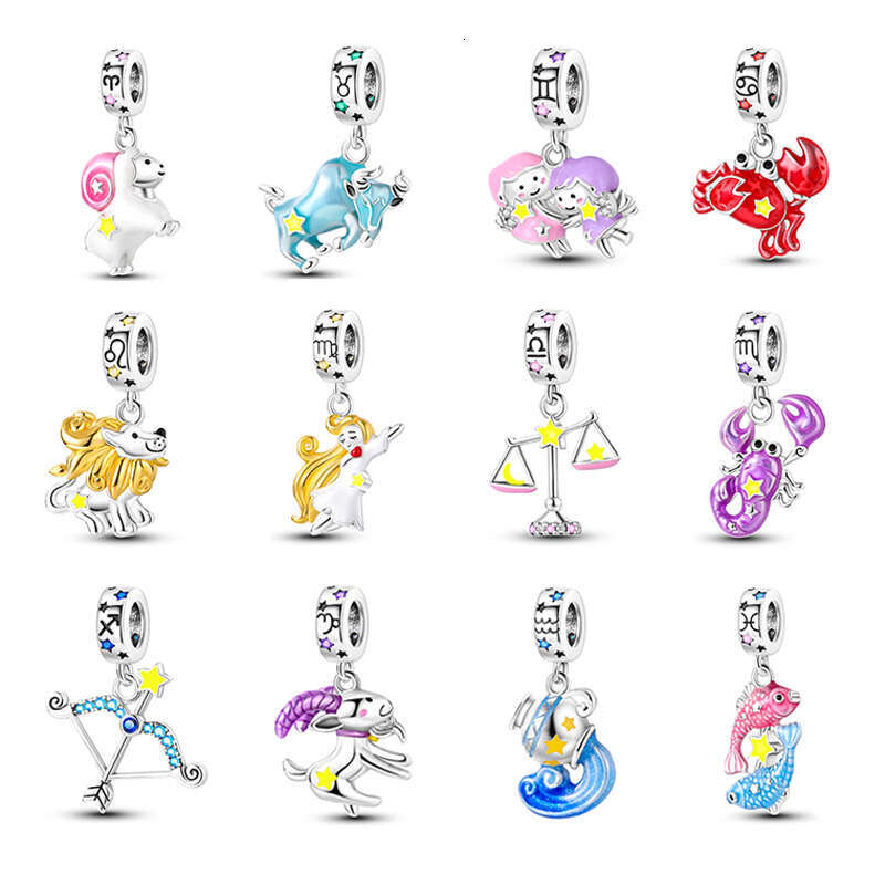 Fit Original Bracelets 925 Sterling Silver Twee Constellations Luminous Charms Bead DIY Jewelry For women Birthday Gift