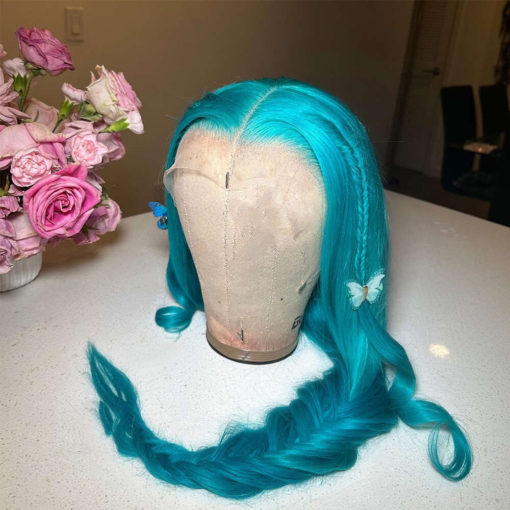 30Inch Long Synthetic Heat Resistant Firber Straight Lace Front 10% Human Hair Cosplay Wig Glueless For Women