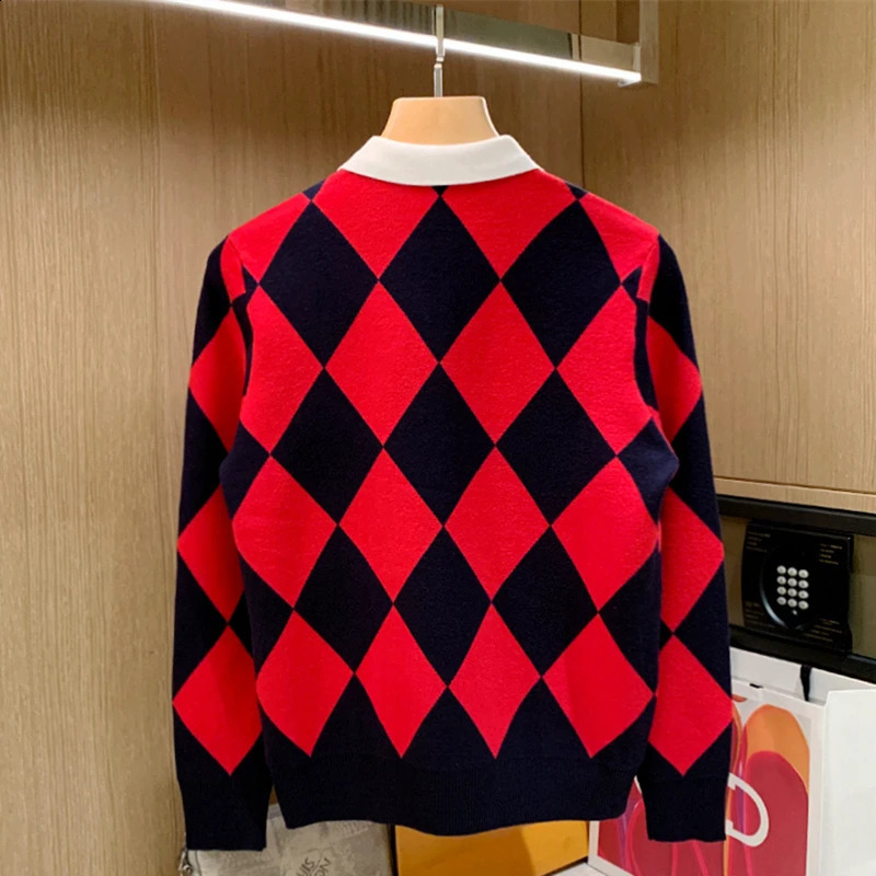 2024 Mens Lapel Pullover Long Sleeve POLO Neck Sweater Loose Top Business Casual Solid Color Knitwear Bottoming Shirt A91 240904