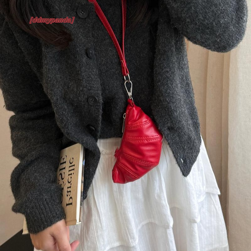 2024 new croissant niche design zero wallet key hanging neck accessories mini cute glasses bag #16 ddmypanda