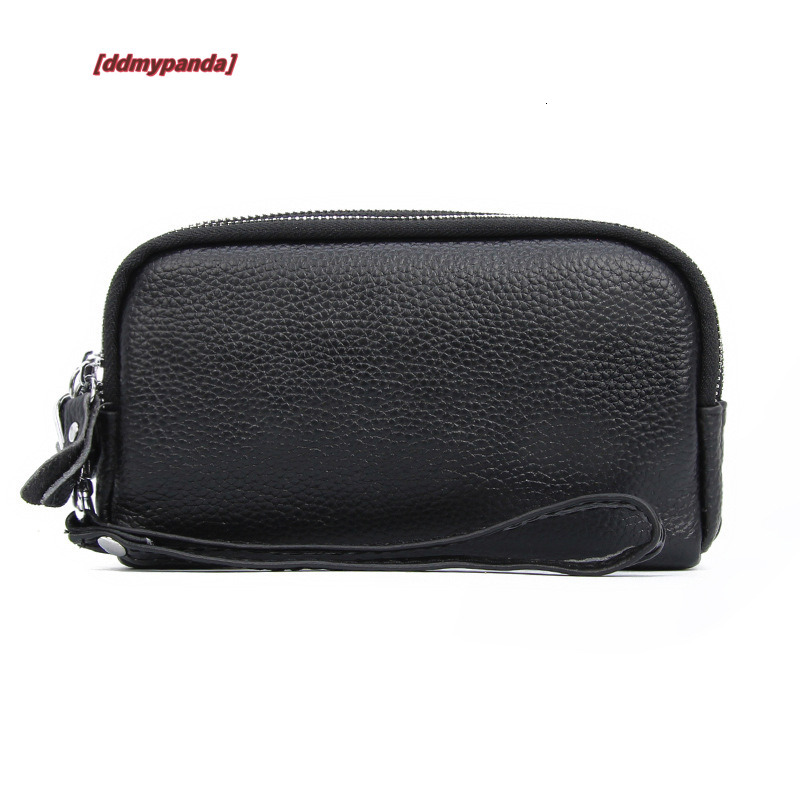 Head layer cowhide women's handbag, versatile women, three-layer zipper, large capacity, long and simple leather phone bag for women #26 ddmypand