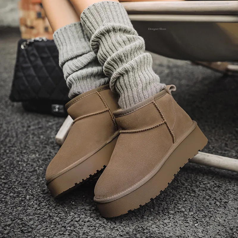 Winter 2024 New Thick Soled Snow Boots For Women With Short Legs And Thick Fleece Anti Slip Wear-Resistant And Warm