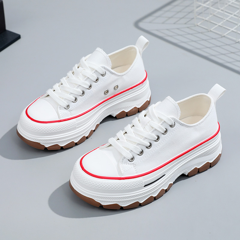 Classic Canvas Female Fashion Sneakers Women Thick Bottom Plate Heightening Casual Women's Shoes atos De Mujer