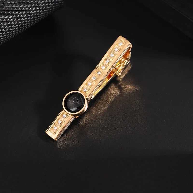 New luxury rhinestone crystal tie clip mens gold silver business wedding collar tie clip fashion jewelry W240914