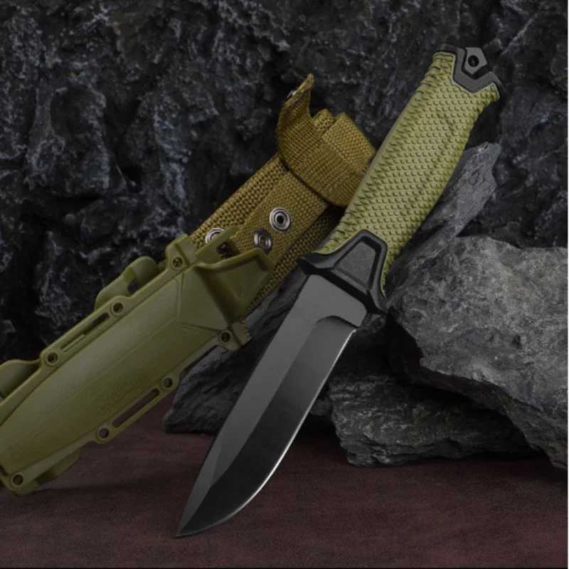 Tactical knife New outdoor jungle tactical straight knife edc portable self-defense survival knife with K sheath outdoor hunting knife M240914