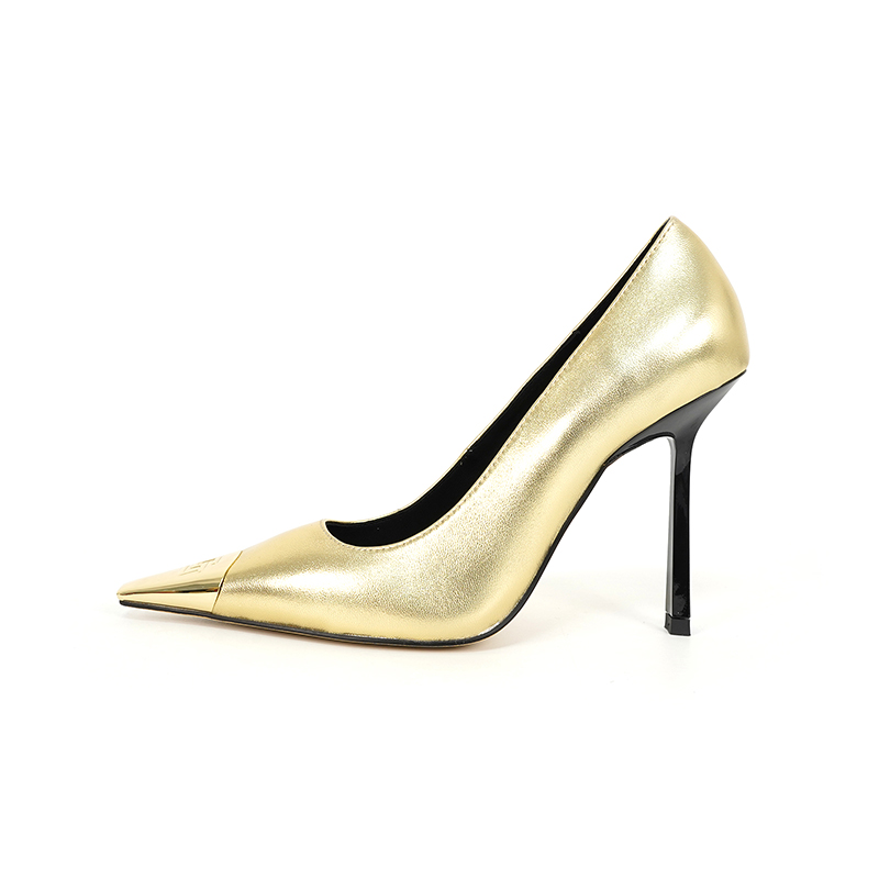 luxury High heels sandals Women's Shoes Black and Gold Wedding Dress Classics 9.5cm size 35-44
