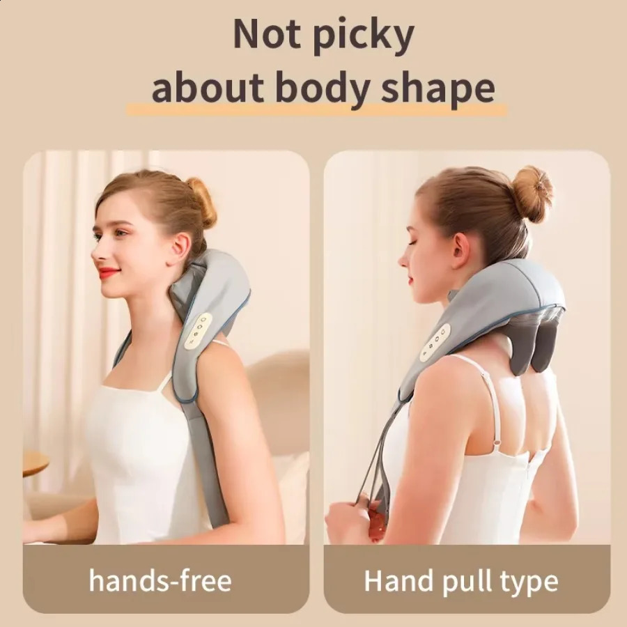 Wireless neck and shoulder kneading massage pillow electric neck and back massager Cervical back relaxation massage shawl 240914