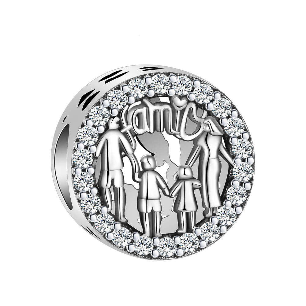 S925 925 Sterling Silver Number Puppy Family beads Pendant Fit Original Charms bracelets for Women Gift Fine Jewelry Making